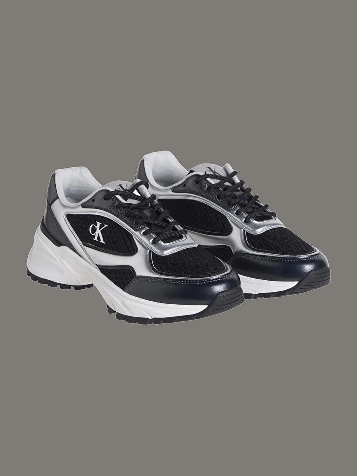 Calvin Klein HIKE RUNNER LACE UP MESH MIX MET Kadın Siyah Günlük Spor Ayakkabı