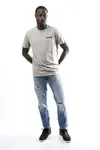 Calvin Klein SS 30s EU WORD STRETCH GRAPHIC T Gri Erkek Tişört