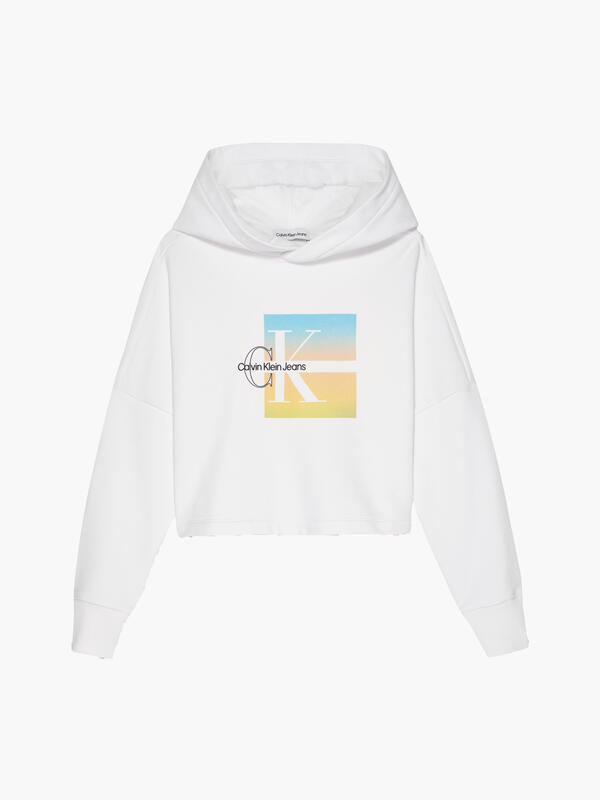 Calvin Klein SUMMER GRADIENT GRAP Kadın Beyaz Hoodie