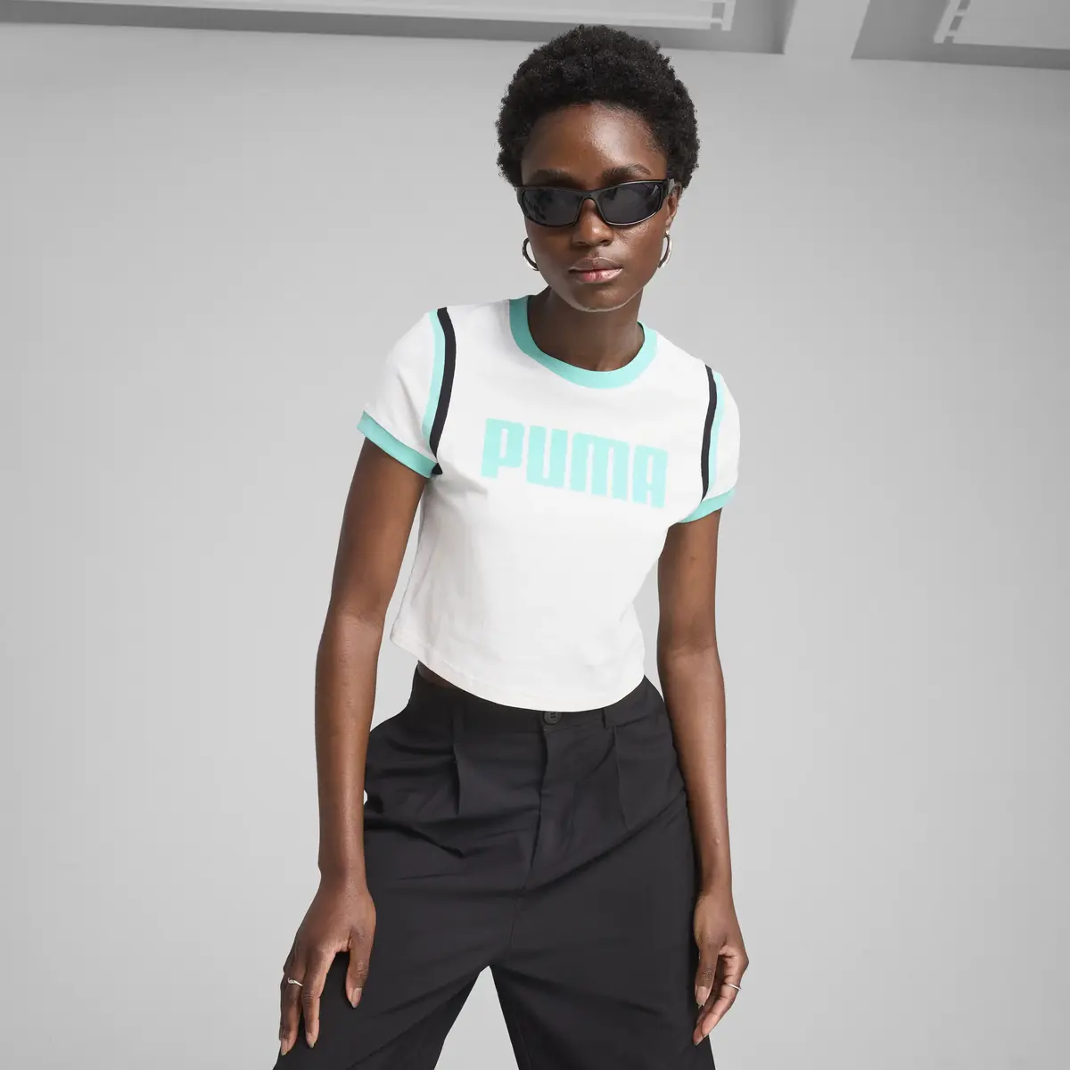 PUMA FUTURE.PUMA.ARCHIVE Baby Tee Beyaz Kadın Crop