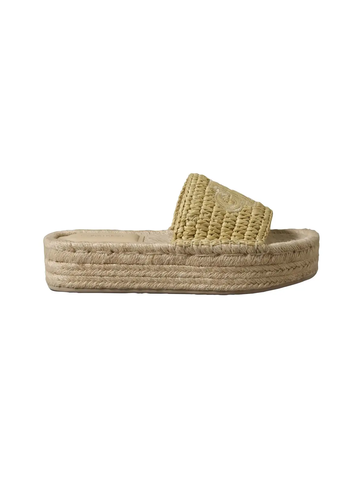 Calvin Klein FLATF ESPADRILLE RAF Sarı Kadın Platform Espadril Terlik