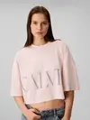 Calvin Klein SS CROP, Pembe Kadın Crop Tişört