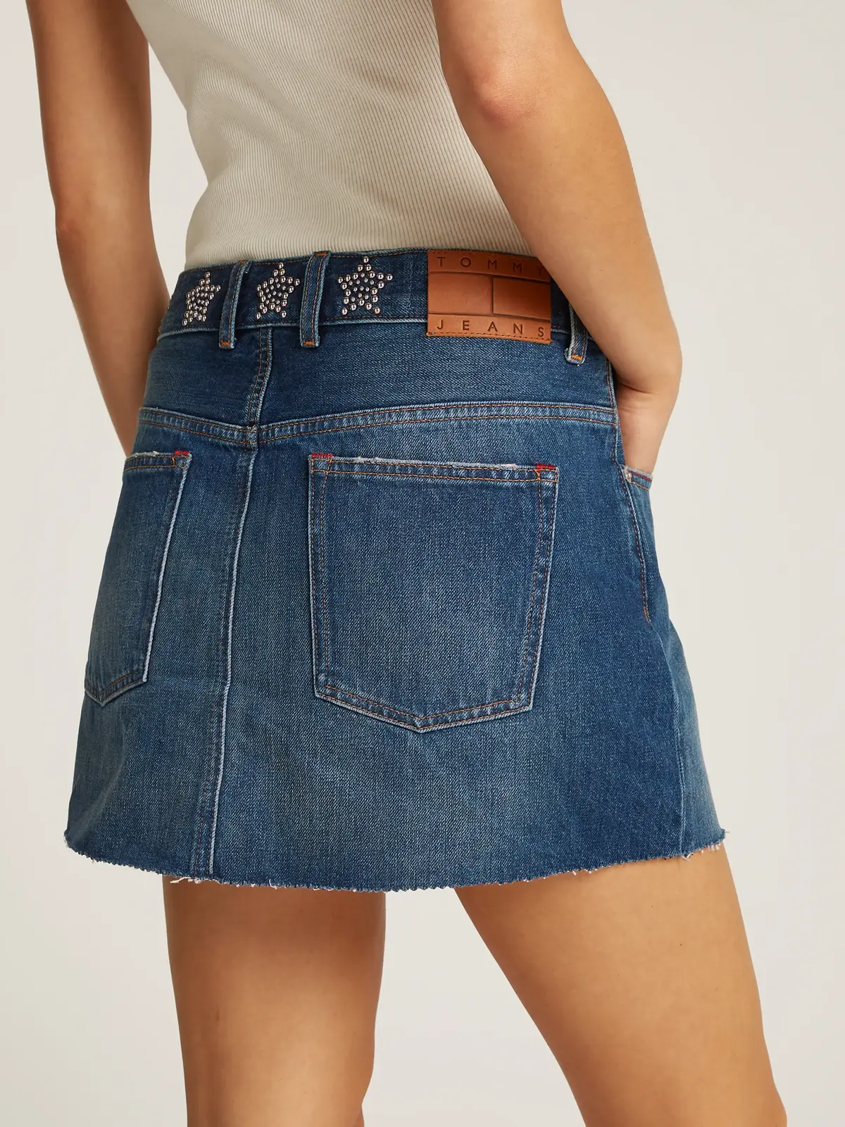 STUDDED DENIM MINI S, 1BK