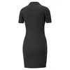 Puma CLASSICS Ribbed V-Collar Dress Siyah Kadın Elbise