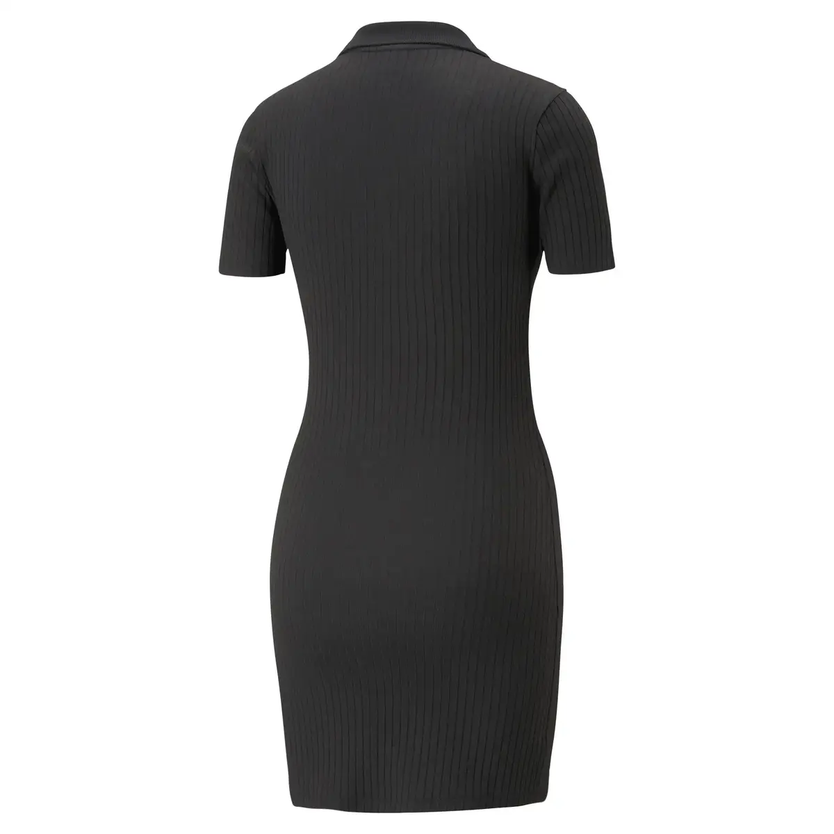 Puma CLASSICS Ribbed V-Collar Dress Siyah Kadın Elbise