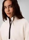 Calvin Klein SHERPA 1/4 ZIP CONTR, YAS Bej Kadın Sweatshirt