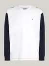 Tommy Hilfiger BACK FLAG LS TEE Erkek Beyaz Sweatshirt