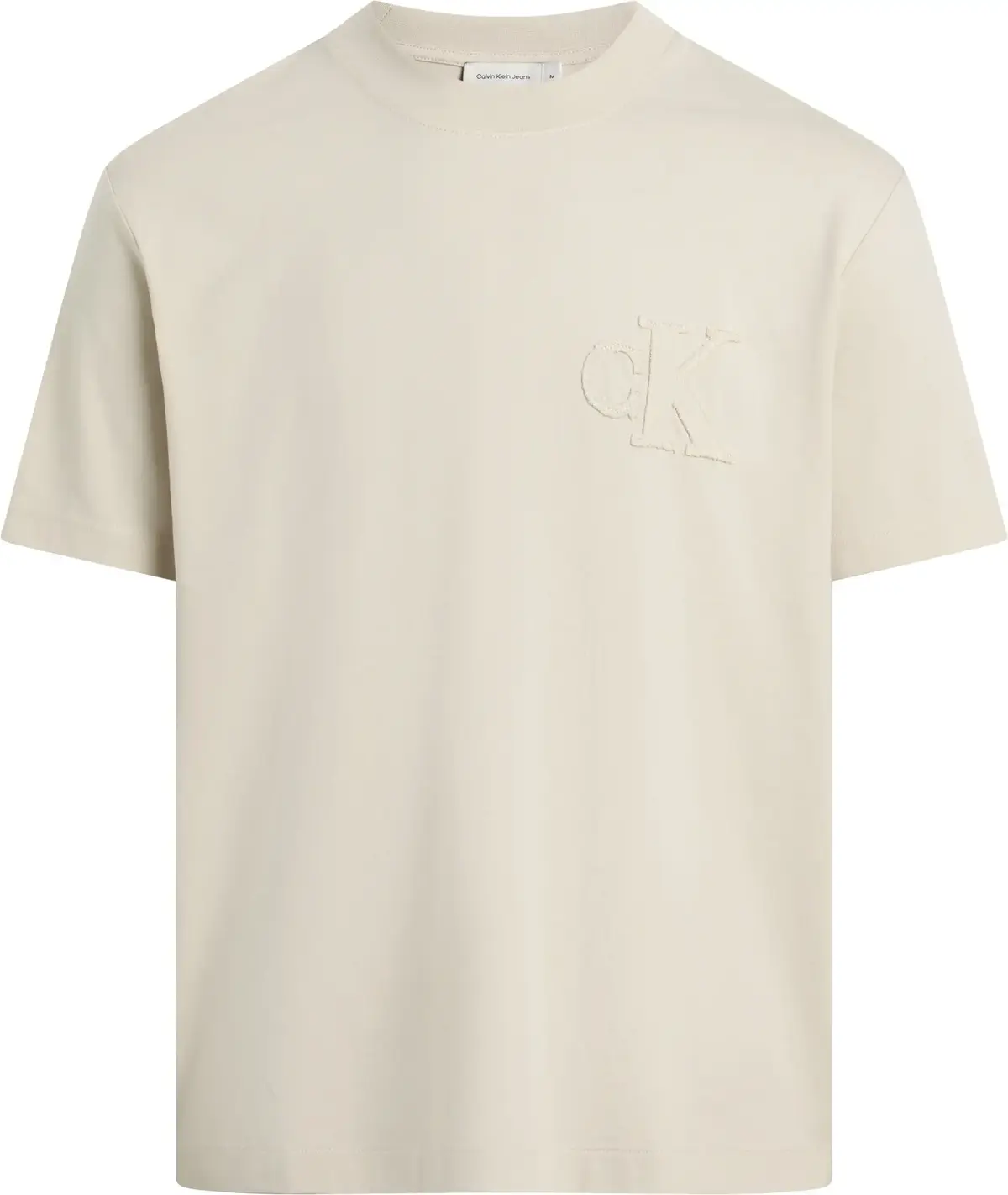 Calvin Klein CK APPLIQUE TEE, PDV Krem Erkek T-Shirt & Polo