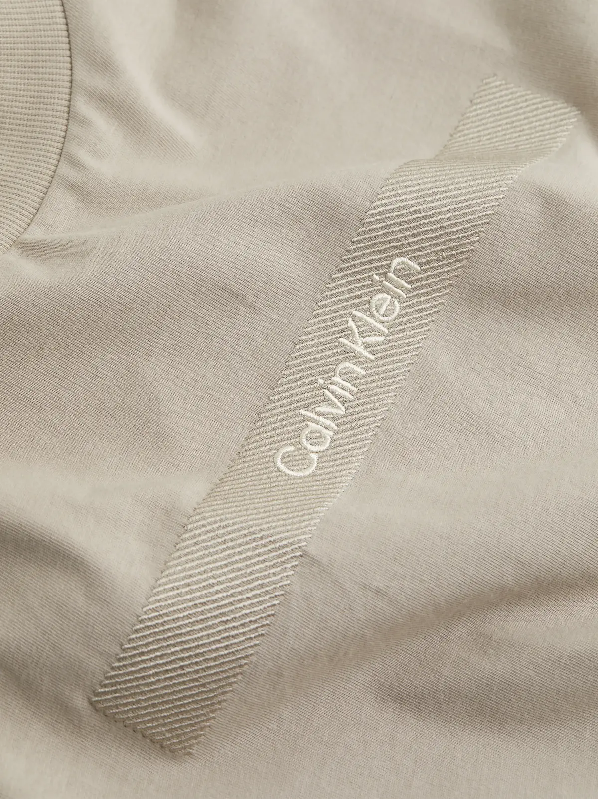 Calvin Klein STRUCTURED EMBROIDER, RAJ Bej Erkek T-Shirt & Polo