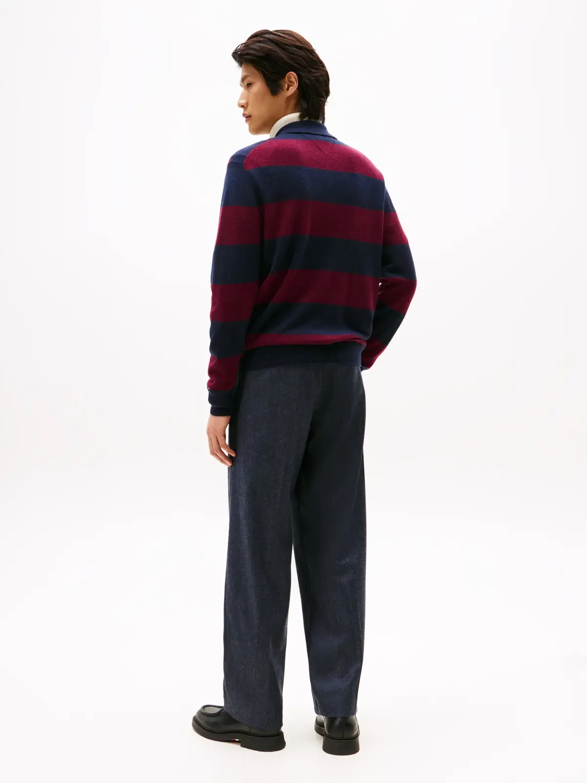 Tommy Hilfiger DC KNITTED RUGBY, DW5 Bordo Erkek Kazak