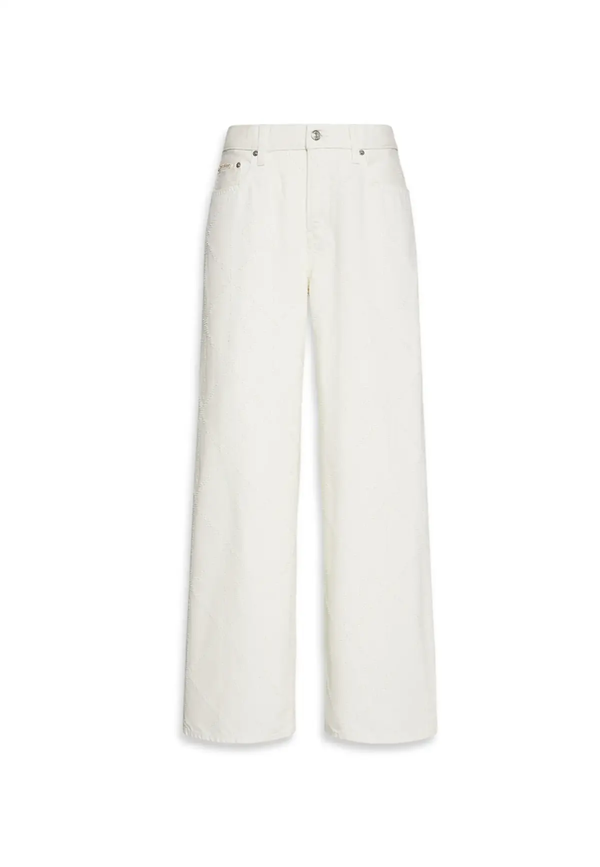 Calvin Klein LOW RISE BAGGY CK AR Beyaz Kadın Baggy Pantolon