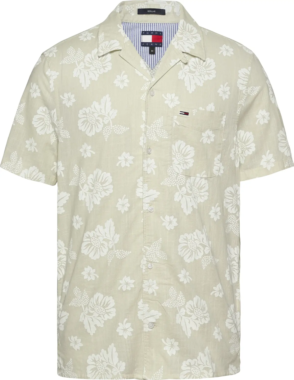 Tommy Hilfiger TJM REG SLUB AOP SS, ACG Krem Erkek Gömlek