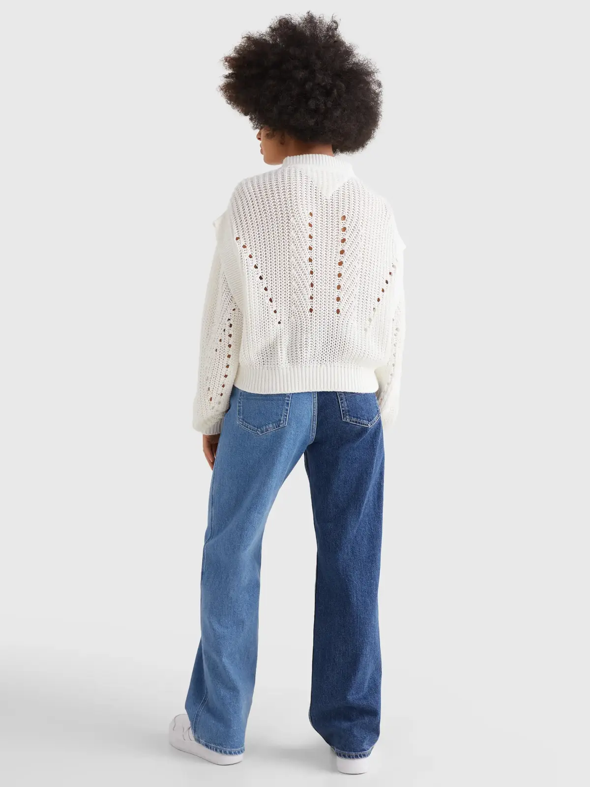 Tommy Hilfiger TJW OVRSZD FLAG STIT Kadın Krem Kazak