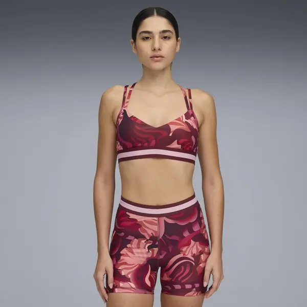 Puma FLORAL RIBBON BRA - LOW Kırmızı Kadın Sporcu Sütyeni
