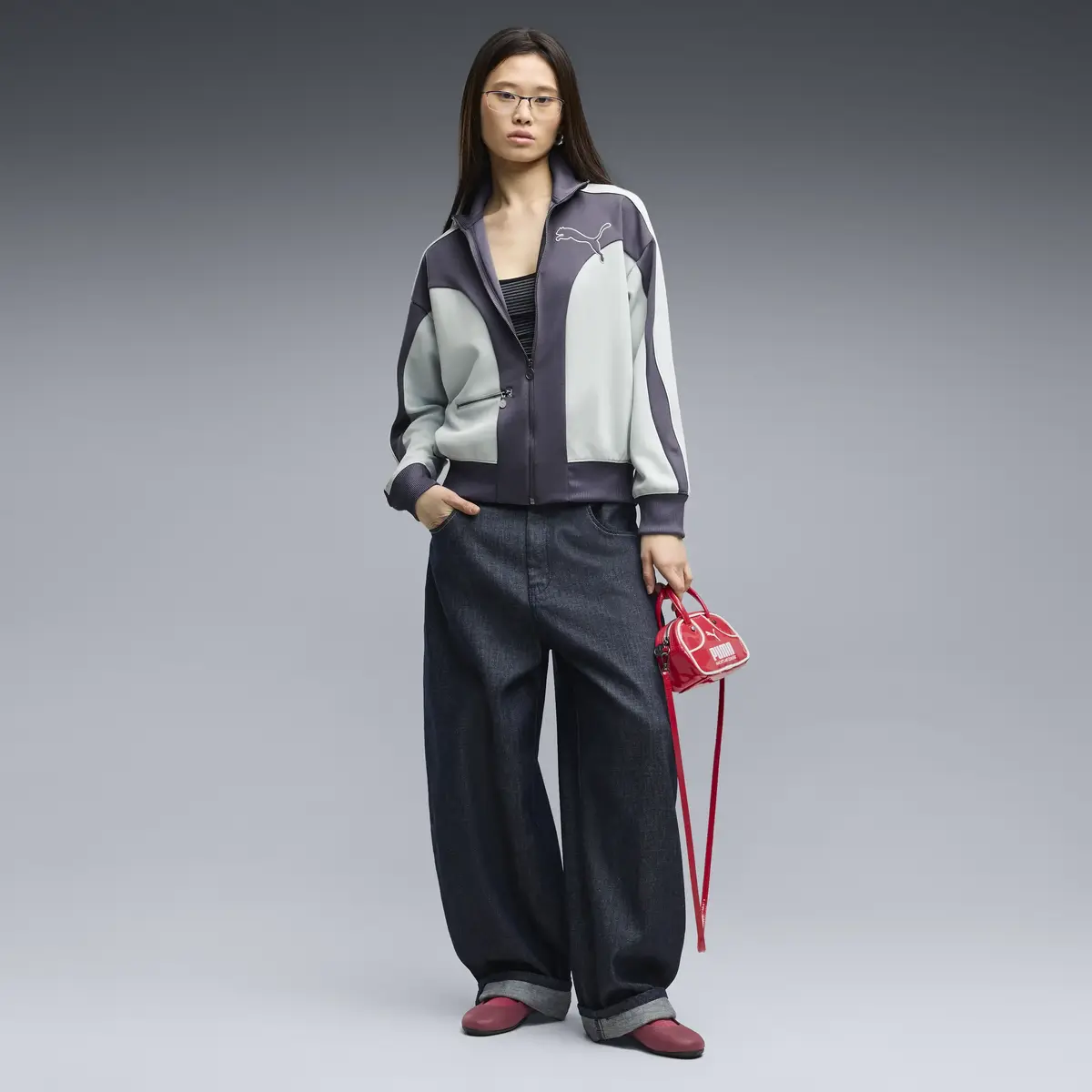 Puma T7 Relaxed Track Jacket Lacivert Kadın Ceket