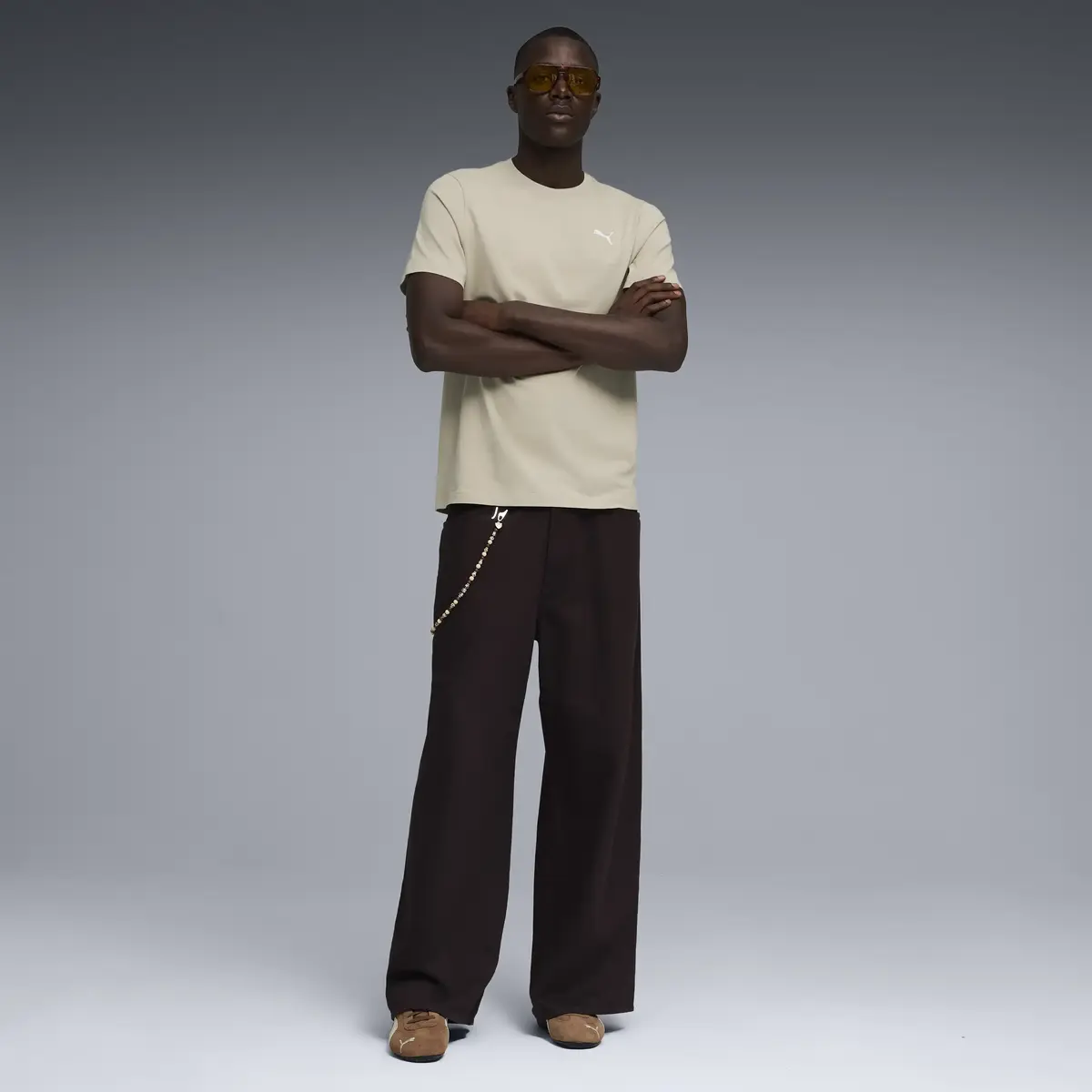 Puma WARDROBE ESS Tee  Bej Erkek T-Shirt