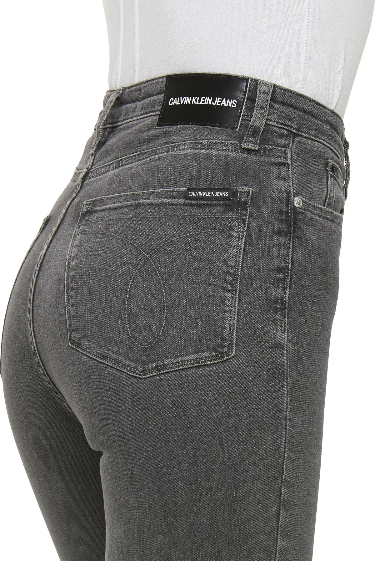 Calvin Klein CKJ 010 HIGH RISE SK Kadın Antrasit Kot Pantolon