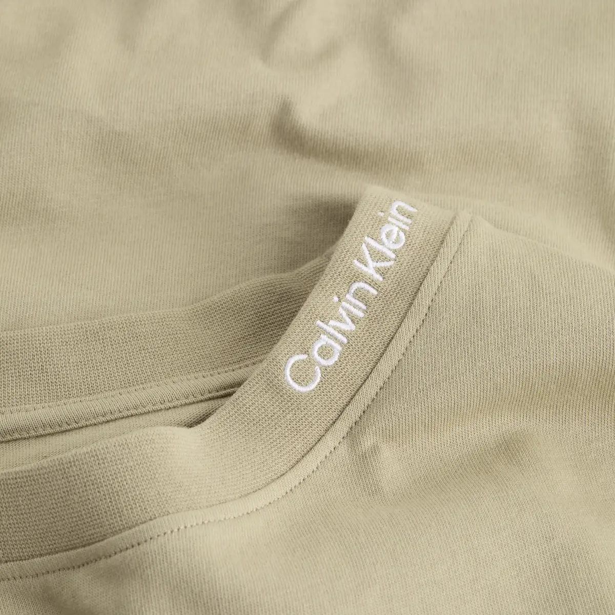 Calvin Klein LOGO NECKLINE T-SHIR, PF0 Bej Kadın T-Shirt & Polo