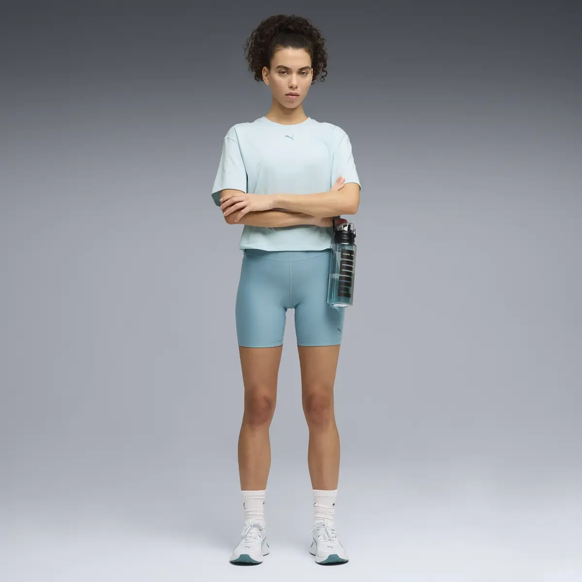 PUMA W CLOUDSPUN RELAXED TEE Fresh Water Mavi Kadın T-Shirt