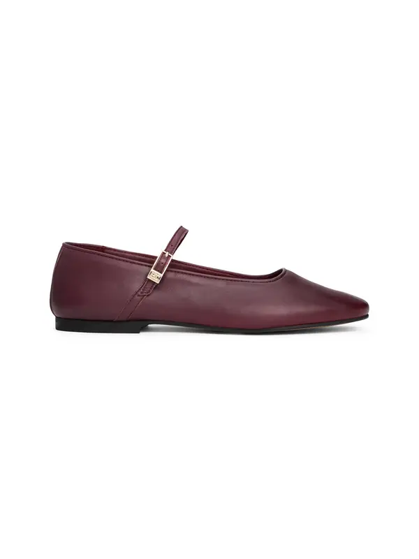 Tommy Hilfiger SMOOTH LEATHER MARYJ, H04 Bordo Kadın Babet