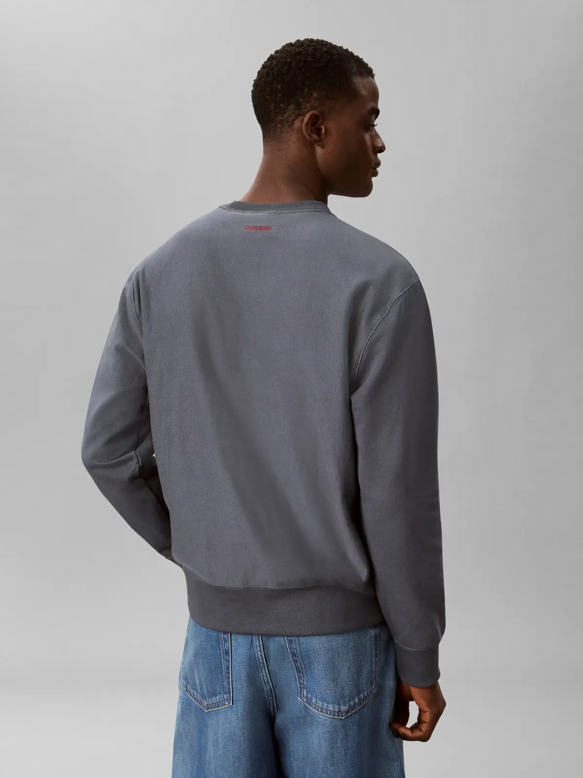 Calvin Klein LS PREMIUM TERRY GRP, CEG Gri Erkek Sweatshirt