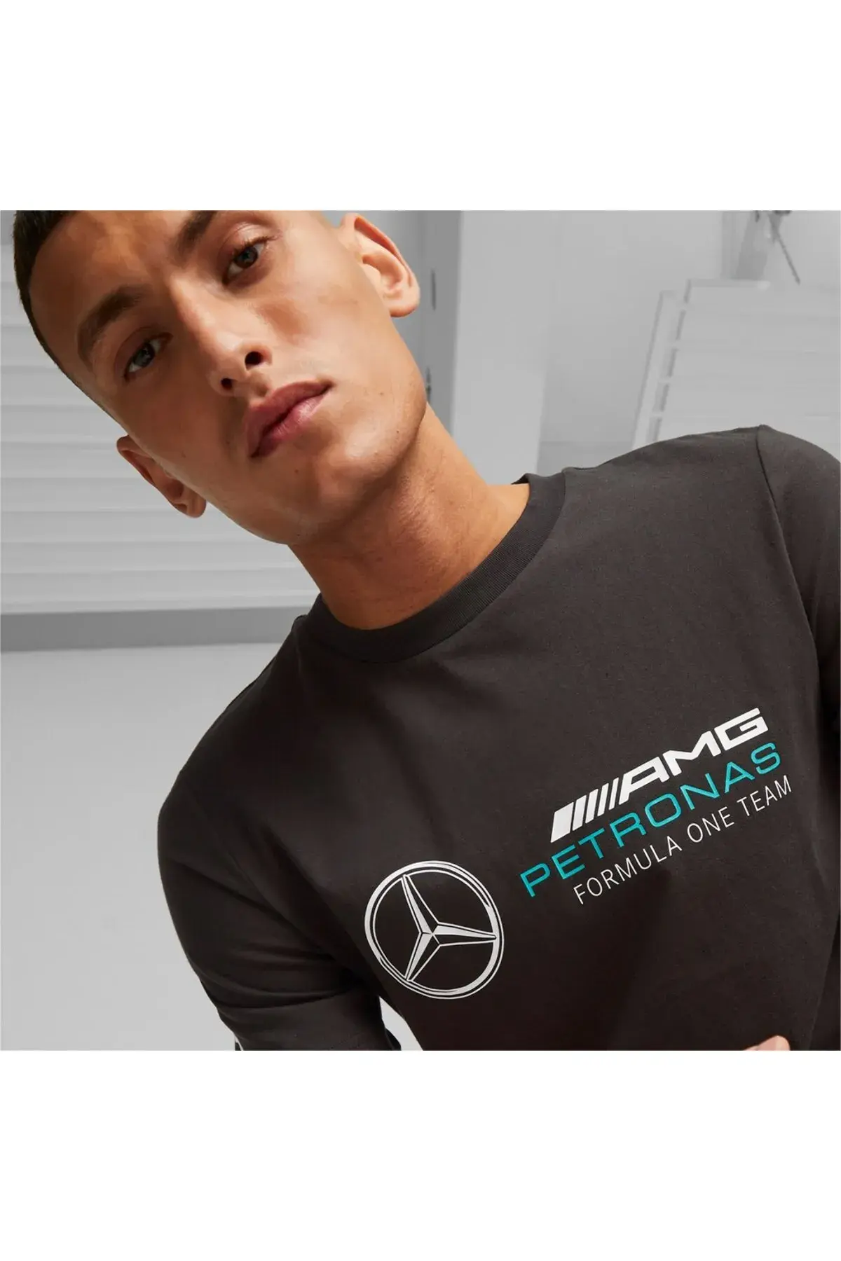 Puma MAPF1 ESS Logo Tee Siyah Erkek T-Shirt