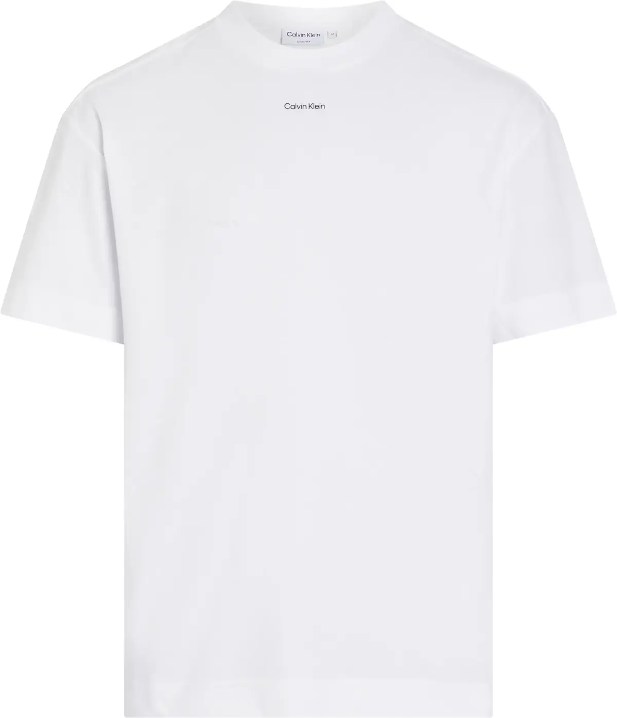 Calvin Klein NANO LOGO INTERLOCK, YAF Beyaz Erkek T-Shirt & Polo