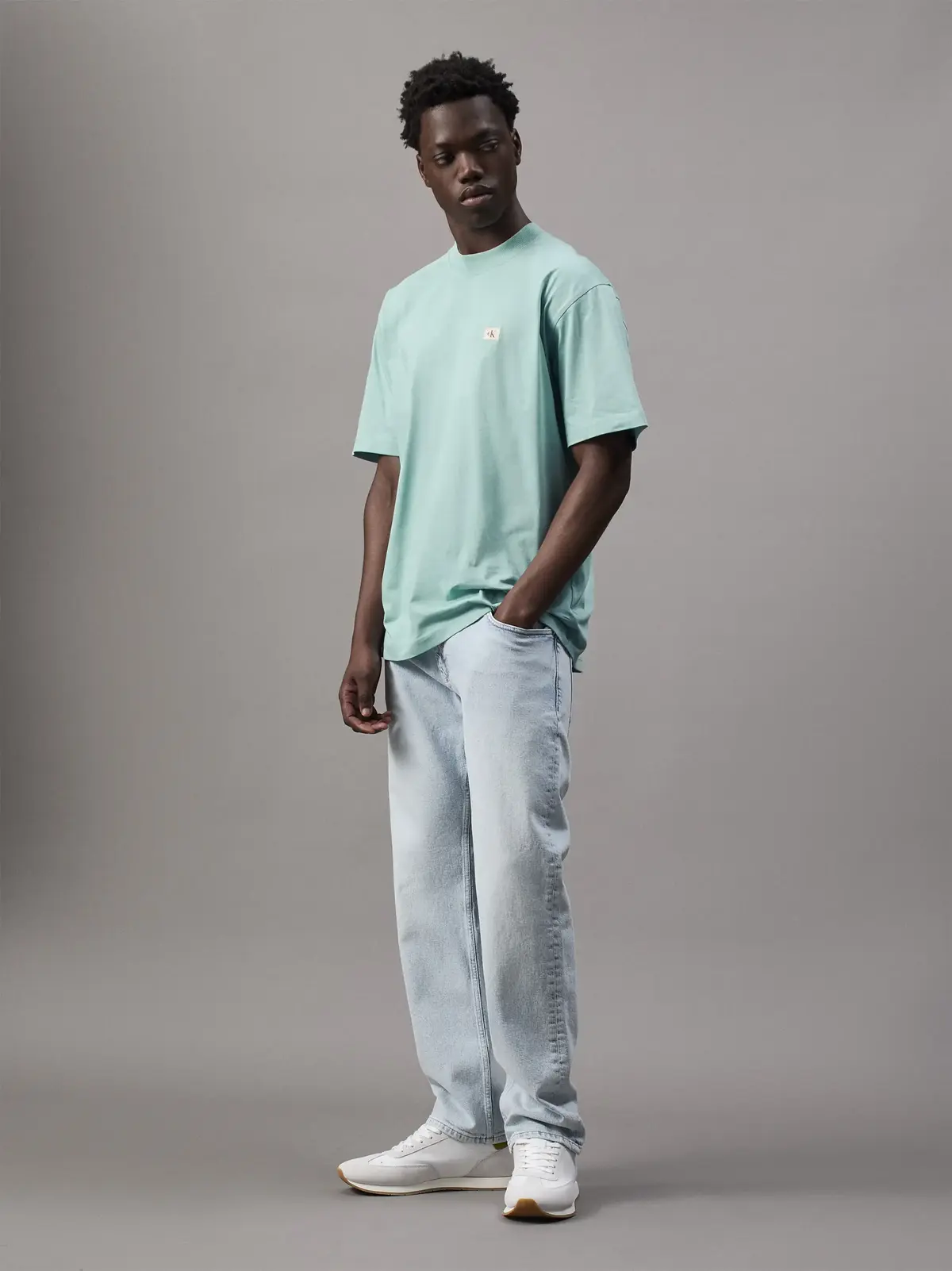 Calvin Klein SLIM STRAIGHT Erkek Mavi Kot Pantolon