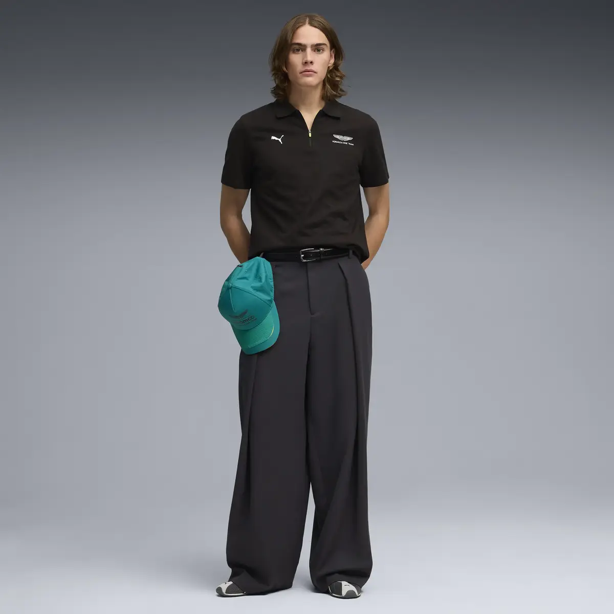 Puma AMF1 Jacquard Polo (Regular) Siyah Erkek T-Shirt