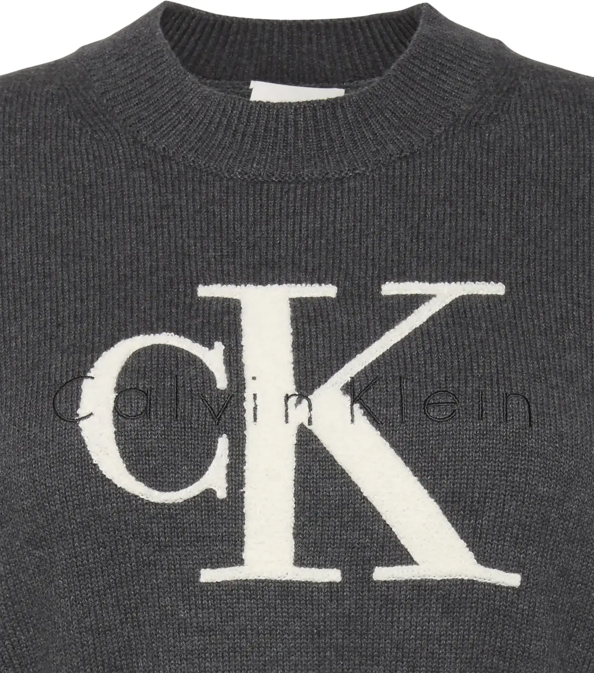 Calvin Klein CHUNKY COTTON GRAPHIC VEST Kadın Gri T-Shirt