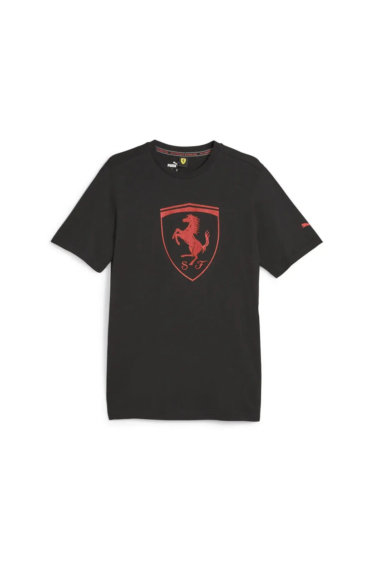 Puma Ferrari Race tonal Big Shield Tee Siyah Erkek T-Shirt