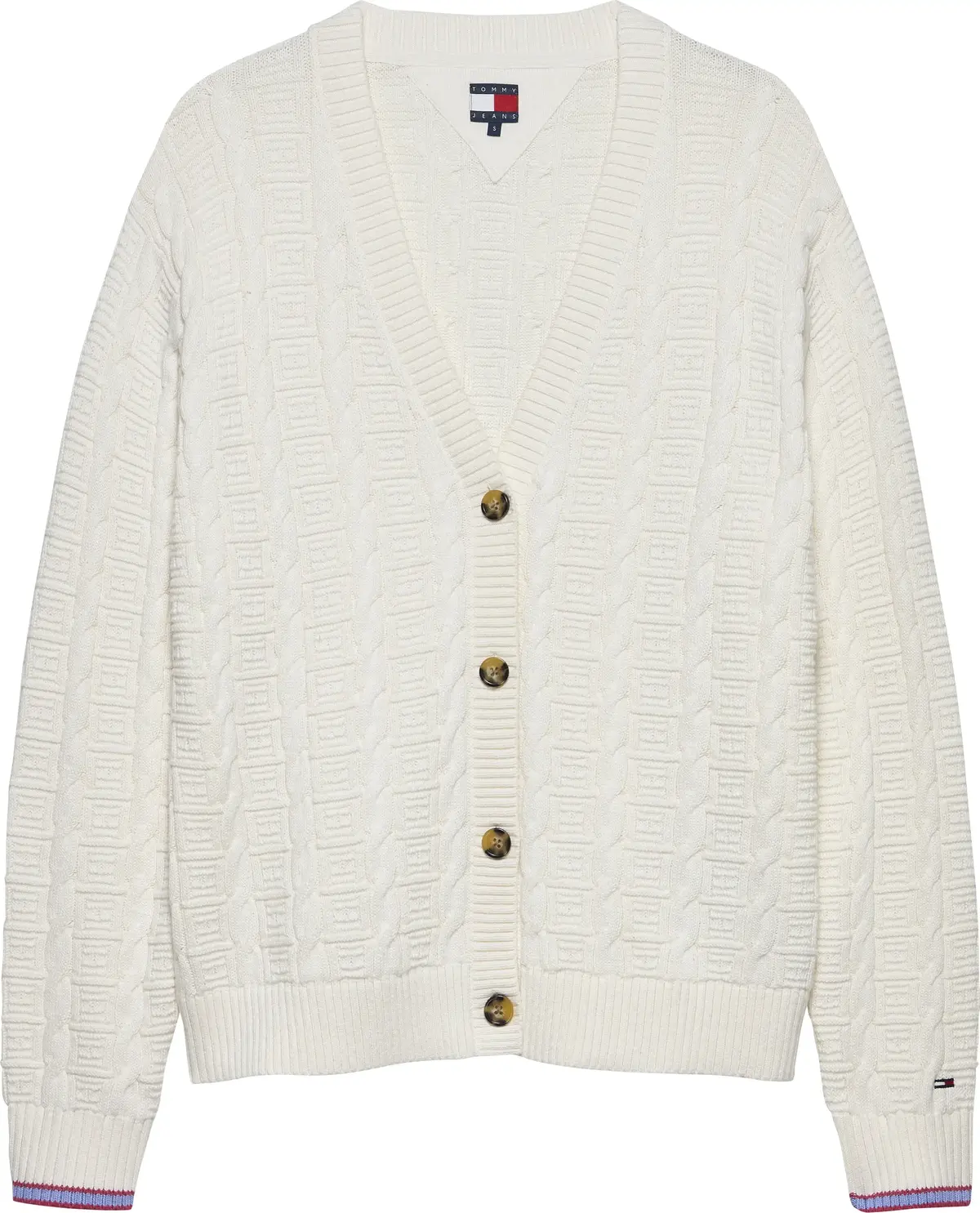 Tommy Hilfiger TJW CABLE CARDIGAN, YBH Krem Kadın Kazak