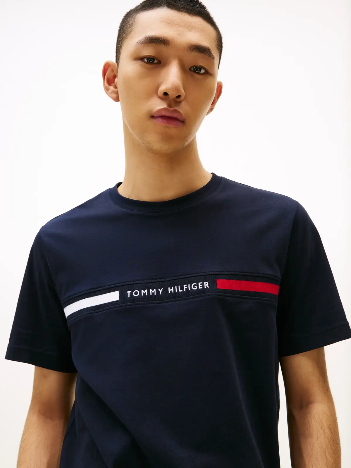 Tommy Hilfiger HILFIGER CHEST INSER, DW5 Siyah Erkek T-Shirt & Polo