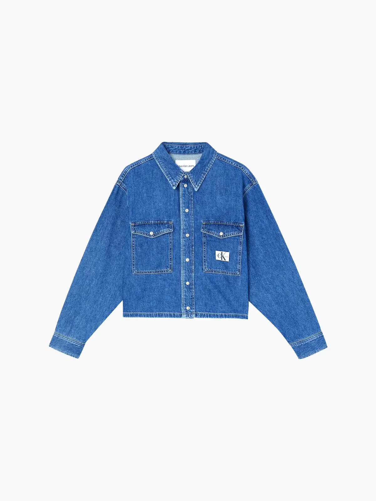 Calvin Klein CROPPED UTILITY SHIR Kadın Mavi Gömlek