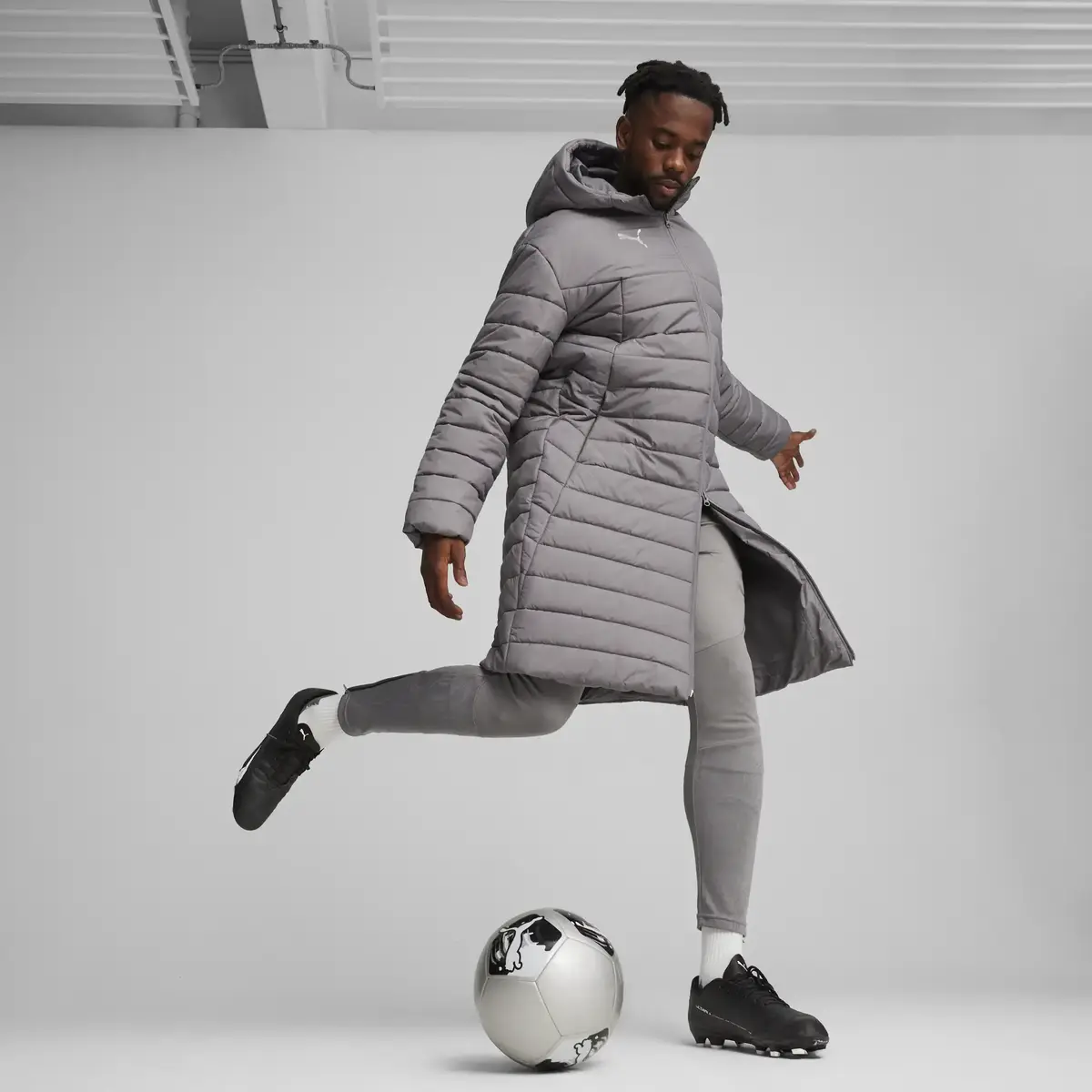 Puma teamFINAL Bench Jacket Gri Erkek Mont