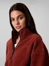 Calvin Klein SHERPA 1/4 ZIP CONTR, XWB Bordo Kadın Sweatshirt