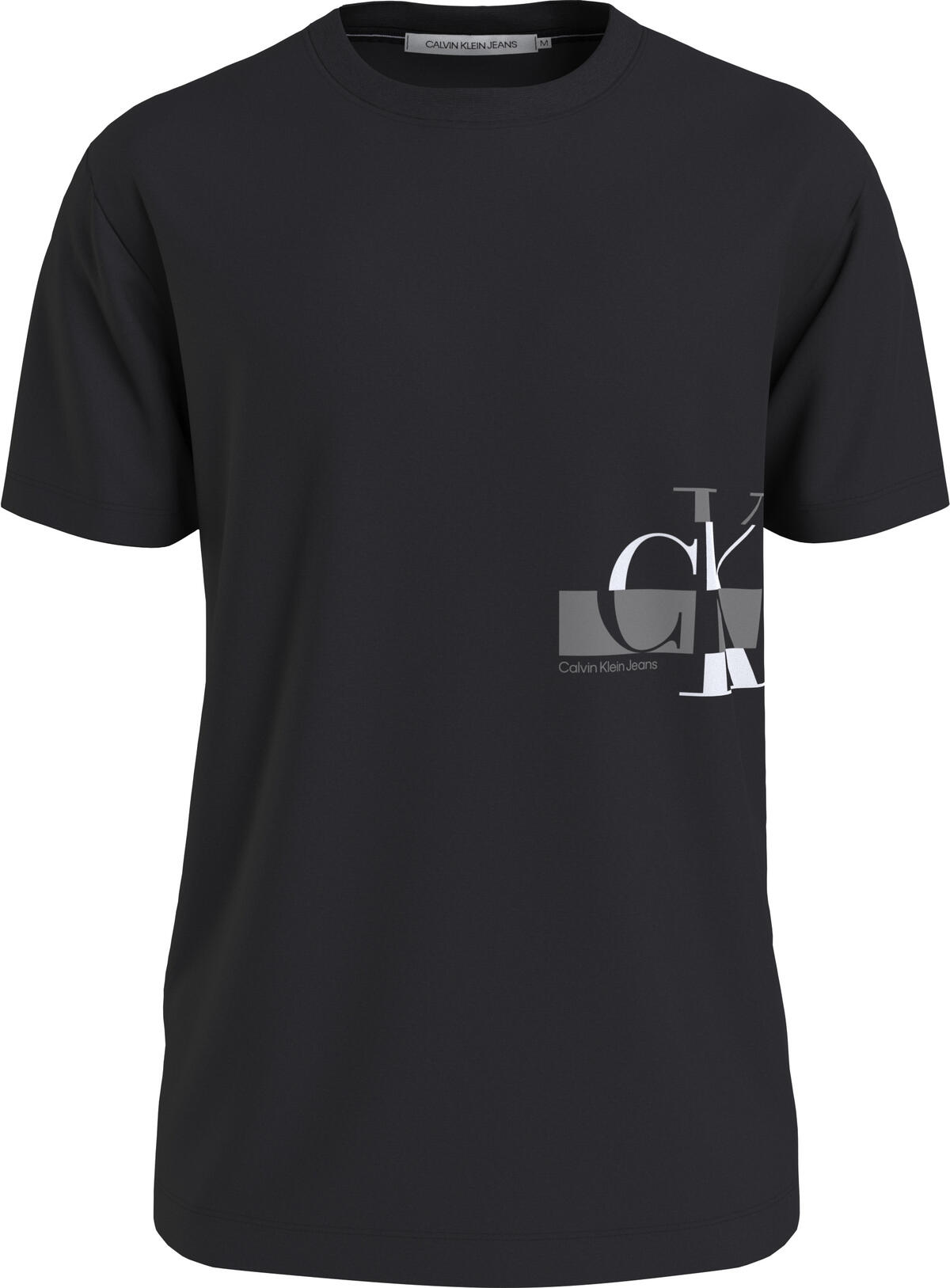 Calvin Klein GLITCHED CK LOGO TEE Erkek Siyah T-Shirt