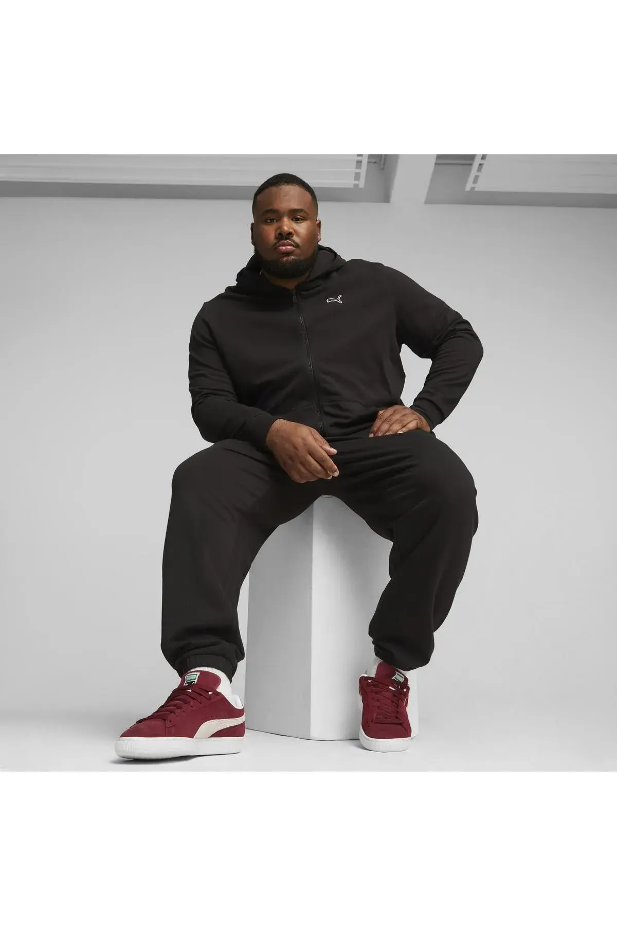 Puma BETTER ESSENTIALS Full-Zip Hoodie TR Siyah Erkek Fermuarlı Ceket