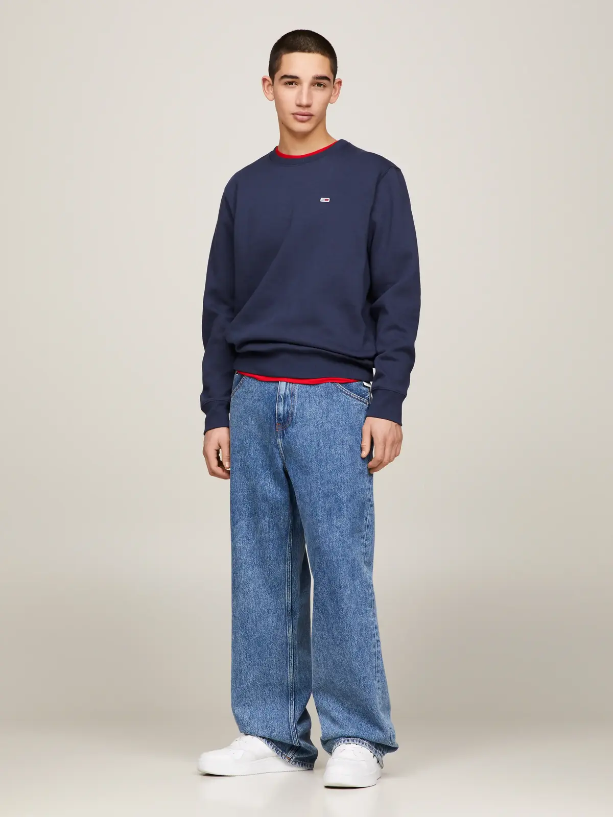 Tommy Hilfiger TJM REGULAR FLEECE C Erkek Lacivert Sweatshirt