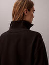 Calvin Klein 1/4 ZIP SWEATER WITH, UB1 Siyah Kadın Sweatshirt
