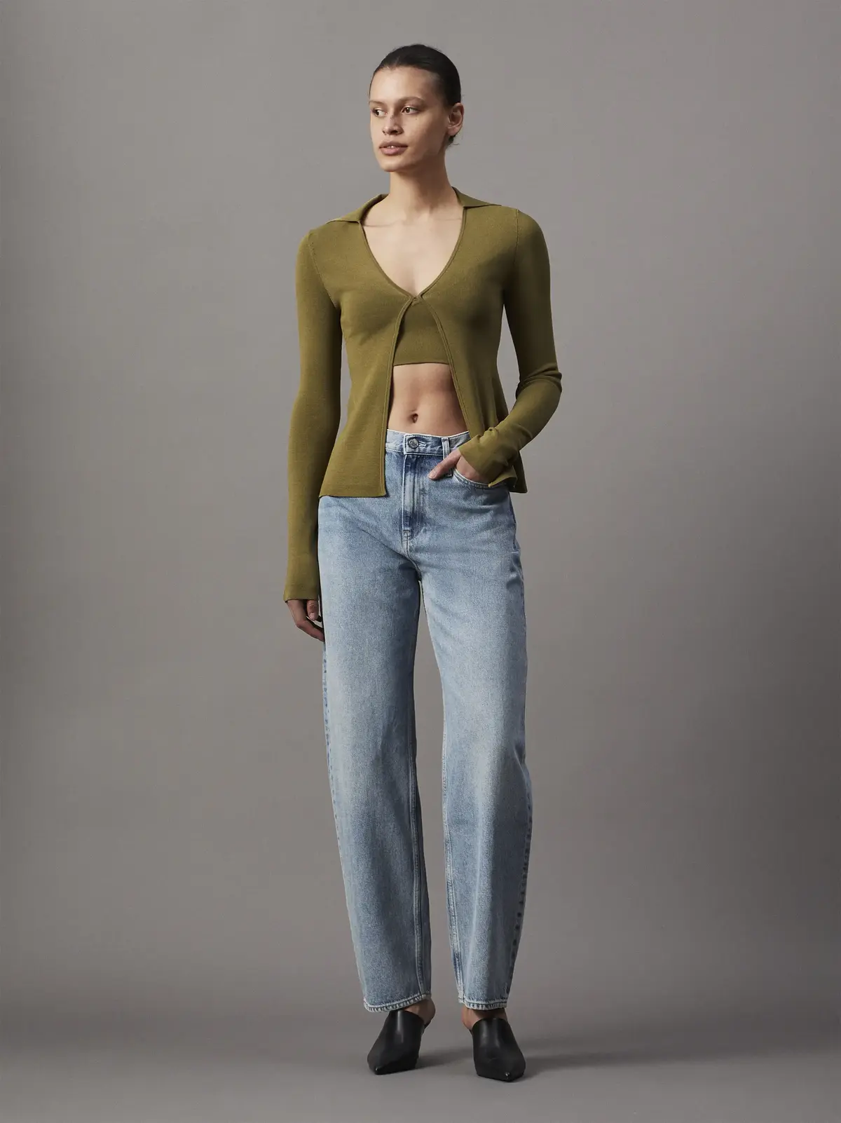 Calvin Klein RAYON HOOK&EYE SWEAT, LFF Kahverengi Kadın Kazak