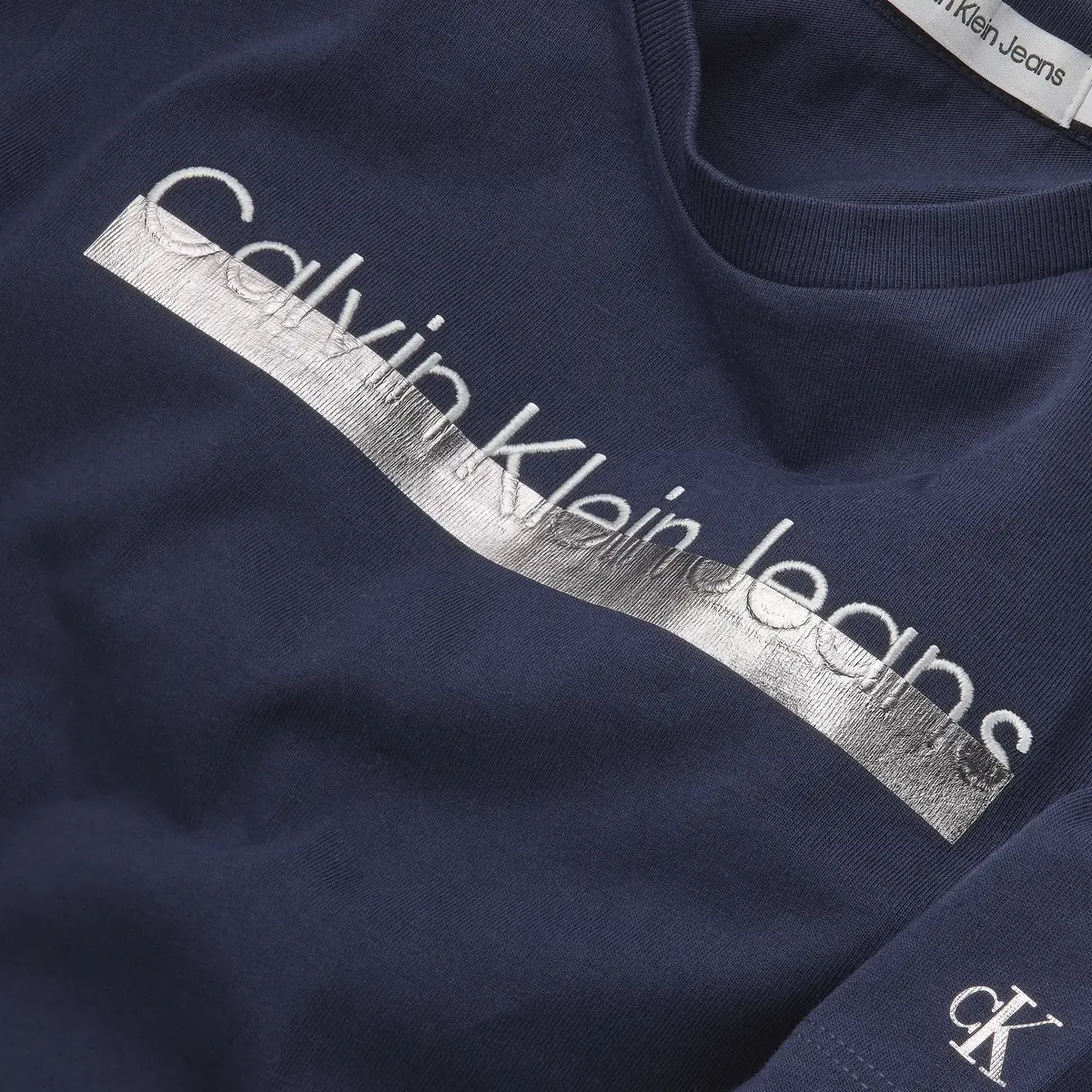 Calvin Klein METALLIC INST. LOGO Erkek Lacivert T-Shirt