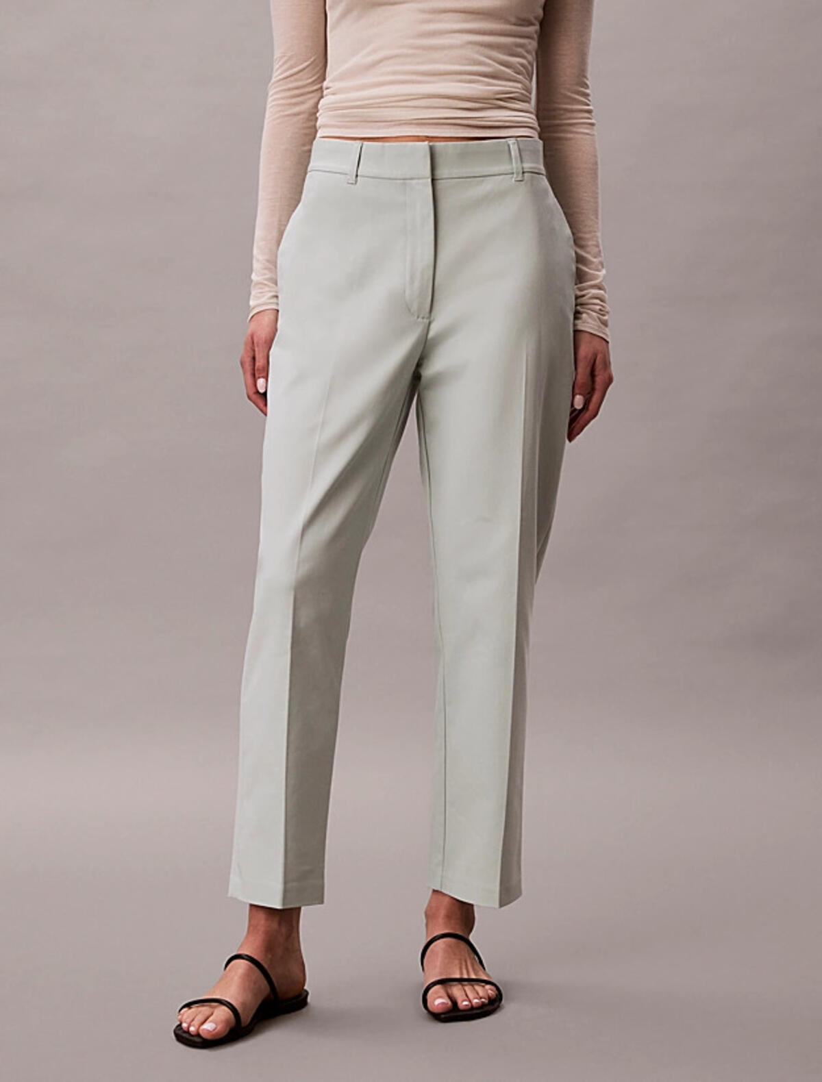 Calvin Klein STRAIGHT LEG STRETCH, 3Q0 Gri Kadın Pantalon