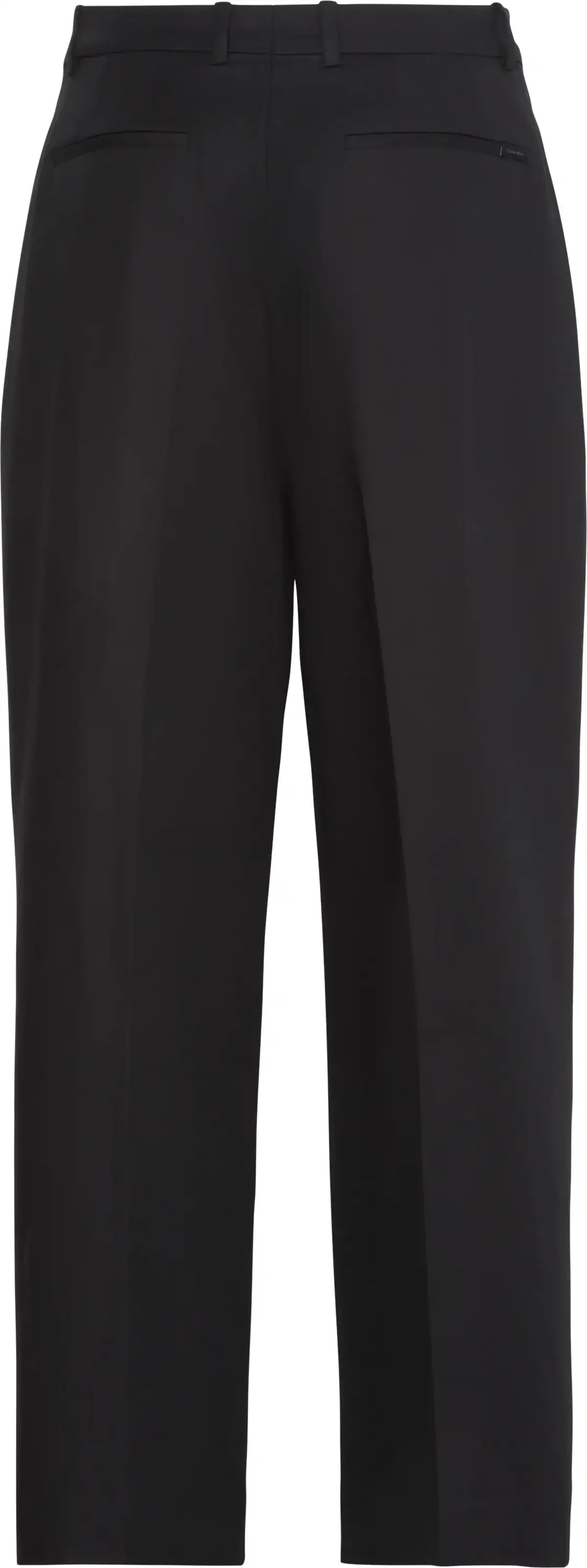 Calvin Klein STRETCH CHINO W/ PLEAT - WIDE LE Kadın Siyah Kumaş Pantolon