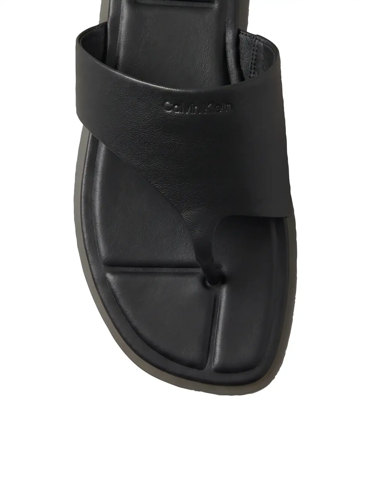 FLAT SANDAL THONG LT, Kadın Siyah Deri Kare Burunlu Parmak Arası Sandalet