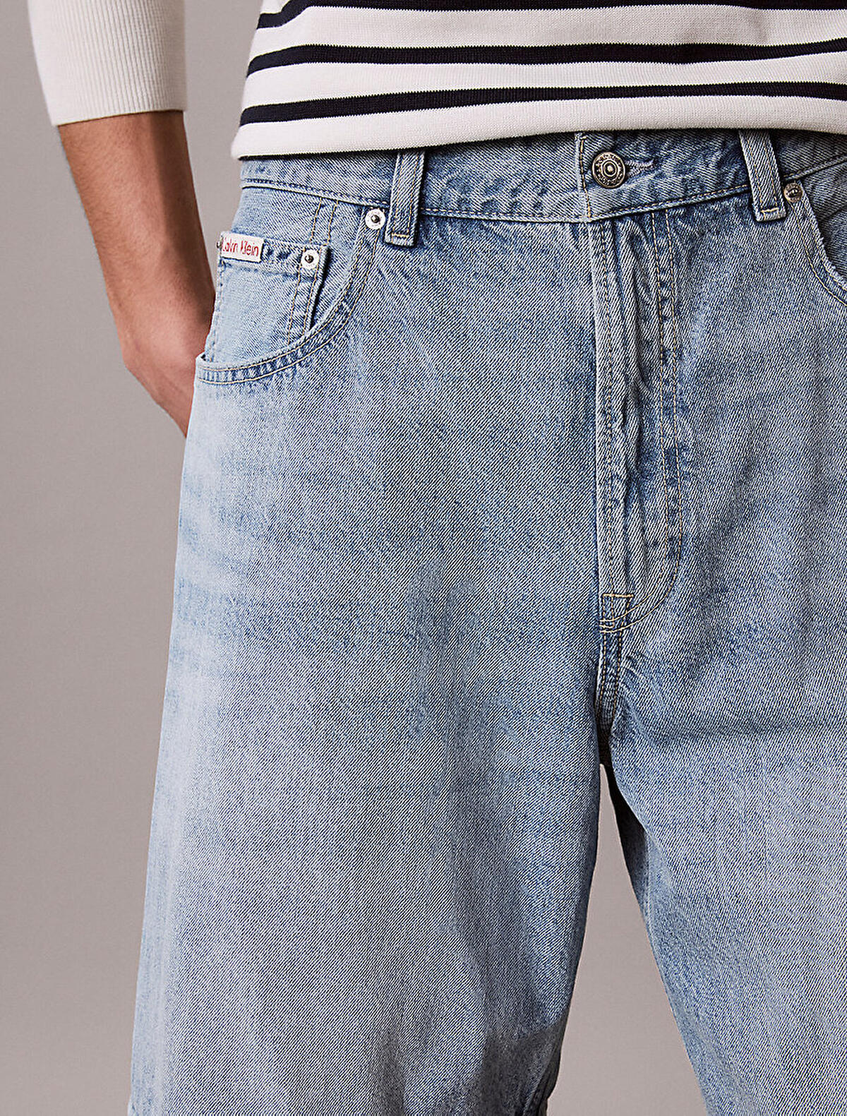 Calvin Klein LINEN 90S SHORT DRIF, X1U, 30 Mavi Erkek Şort
