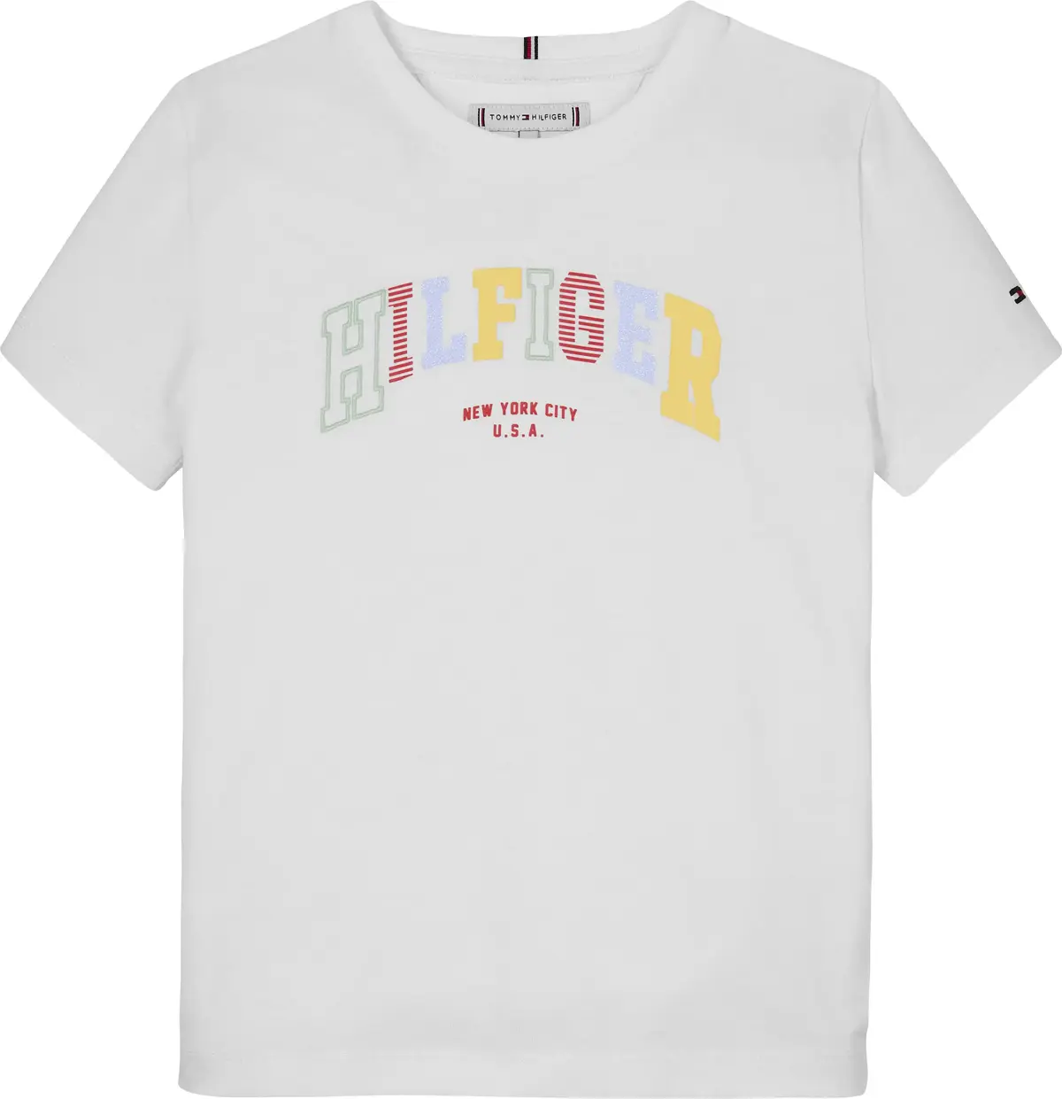 Tommy Hilfiger VARSITY TEE SS, YBR Beyaz Kız Çocuk T-Shirt & Polo