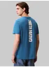 Calvin Klein SS 30s EU WORD STRETCH GRAPHIC T Mavi Erkek Tişört