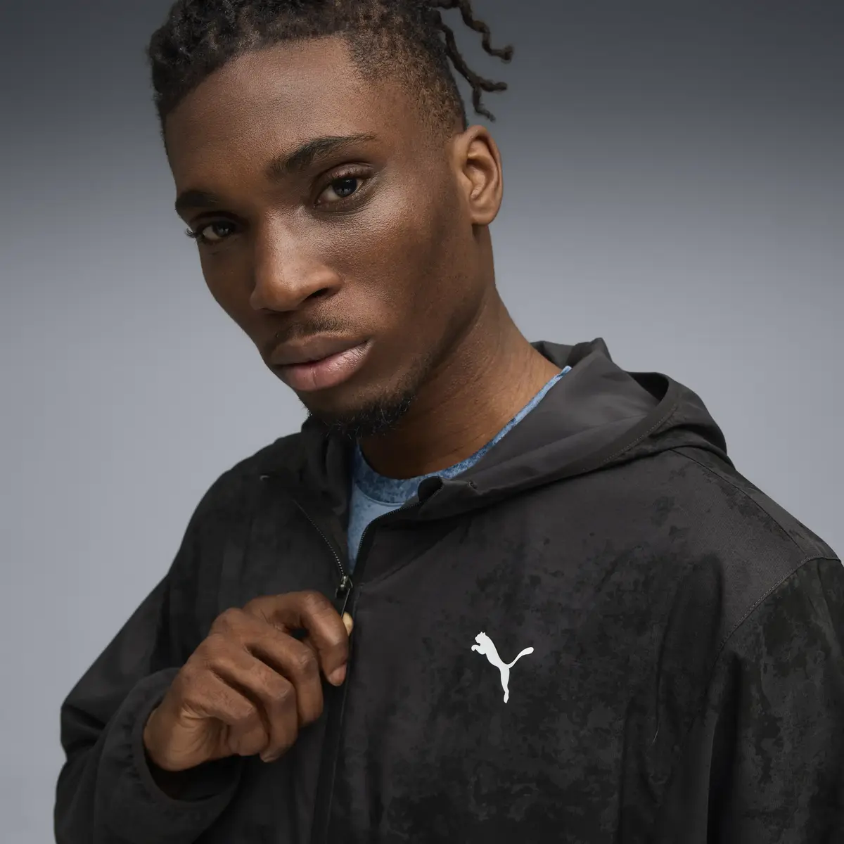 Puma M TAD ESS AOP Woven Jacket Siyah Erkek Fermuarlı Üst