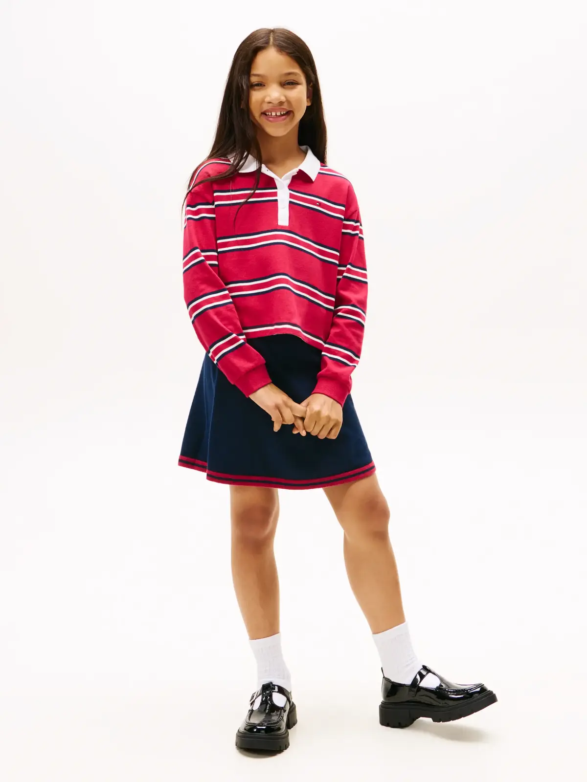 Tommy Hilfiger VARSITY KNITTED SKIR, C1G Lacivert Kız Çocuk Etek